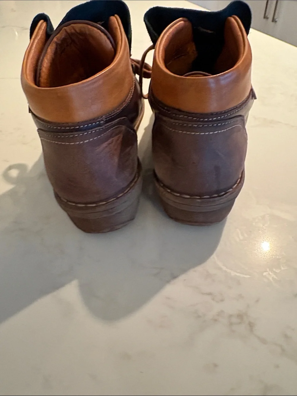 PIKOLINOS woman’s  Brown Leather Boots with Navy Tongue hiking boots - Picture 3 of 9